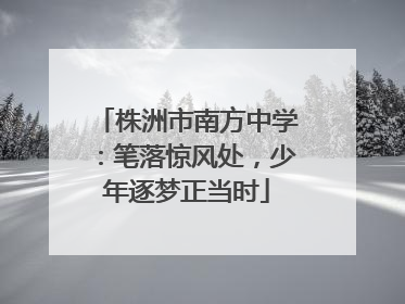 株洲市南方中学：笔落惊风处，少年逐梦正当时