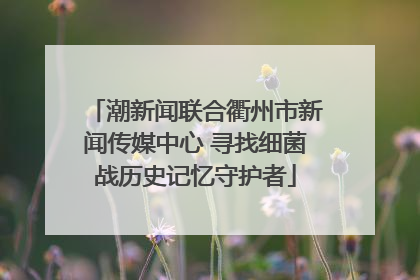 潮新闻联合衢州市新闻传媒中心 寻找细菌战历史记忆守护者