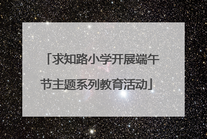 求知路小学开展端午节主题系列教育活动