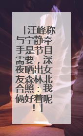 汪峰称与宁静牵手是节目需要，深夜晒出女友森林北合照：我俩好着呢！