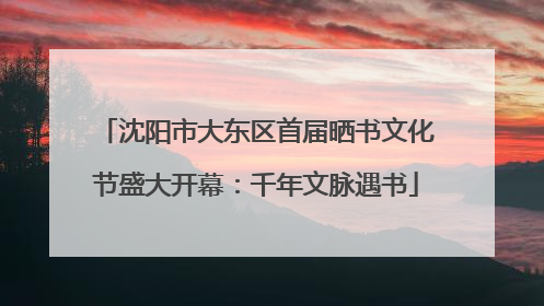 沈阳市大东区首届晒书文化节盛大开幕：千年文脉遇书
