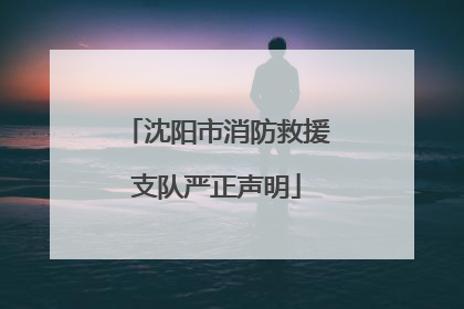 沈阳市消防救援支队严正声明