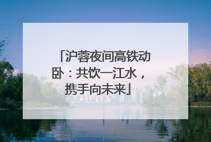 沪蓉夜间高铁动卧：共饮一江水，携手向未来