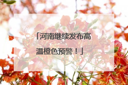 河南继续发布高温橙色预警！
