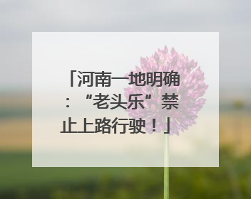 河南一地明确：“老头乐”禁止上路行驶！