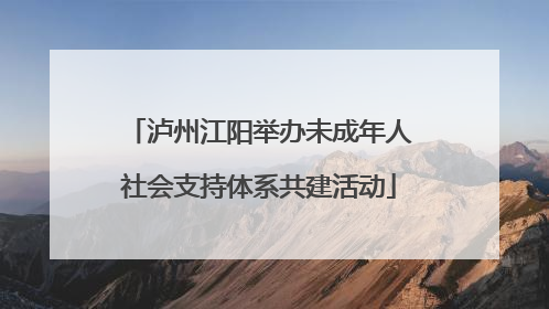 泸州江阳举办未成年人社会支持体系共建活动