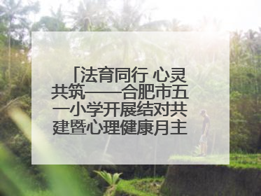 法育同行 心灵共筑——合肥市五一小学开展结对共建暨心理健康月主题活动