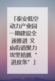 泰安低空动力产业园一期建设全速推进 文庙街道聚力攻坚抢抓“进度条”