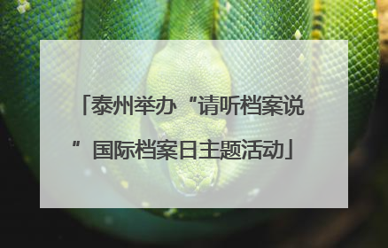 泰州举办“请听档案说”国际档案日主题活动