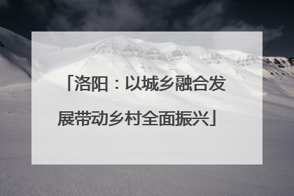 洛阳：以城乡融合发展带动乡村全面振兴