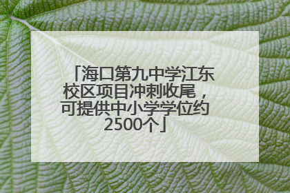 海口第九中学江东校区项目冲刺收尾，可提供中小学学位约2500个
