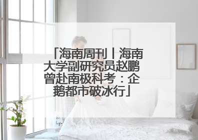 海南周刊丨海南大学副研究员赵鹏曾赴南极科考：企鹅都市破冰行
