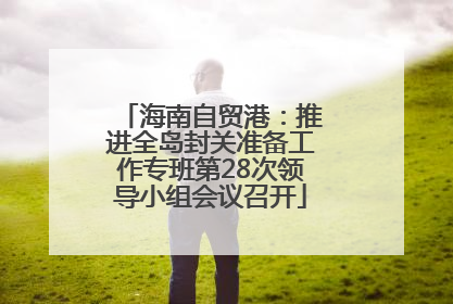 海南自贸港：推进全岛封关准备工作专班第28次领导小组会议召开