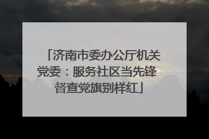 济南市委办公厅机关党委：服务社区当先锋 督查党旗别样红
