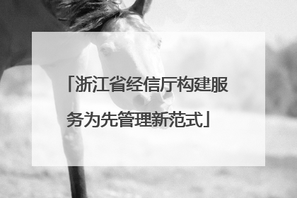 浙江省经信厅构建服务为先管理新范式