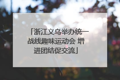 浙江义乌举办统一战线趣味运动会 增进团结促交流