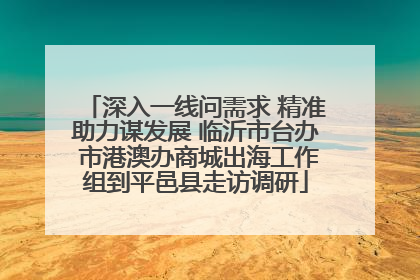 深入一线问需求 精准助力谋发展 临沂市台办 市港澳办商城出海工作组到平邑县走访调研