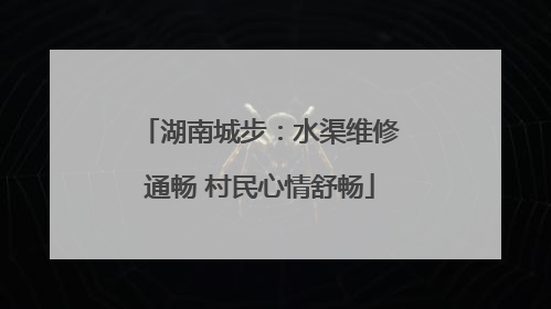 湖南城步：水渠维修通畅 村民心情舒畅