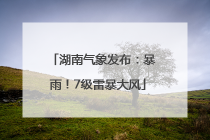 湖南气象发布：暴雨！7级雷暴大风
