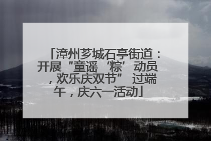 漳州芗城石亭街道：开展“童谣‘粽’动员，欢乐庆双节” 过端午，庆六一活动