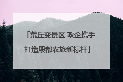荒丘变景区 政企携手打造殷都农旅新标杆