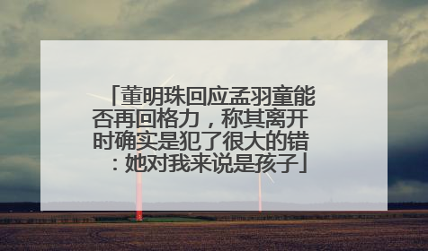 董明珠回应孟羽童能否再回格力，称其离开时确实是犯了很大的错：她对我来说是孩子