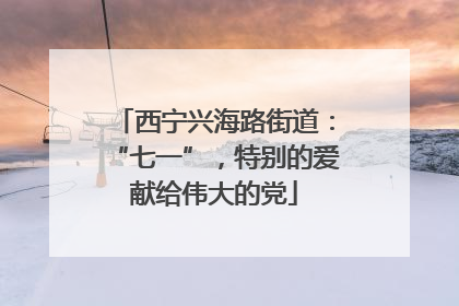 西宁兴海路街道：“七一”，特别的爱献给伟大的党