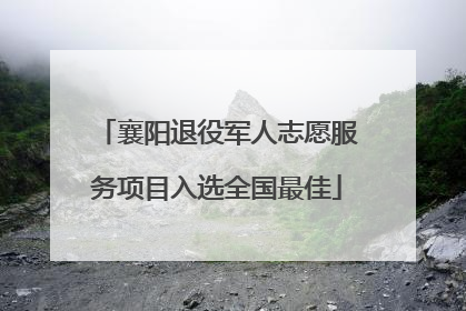 襄阳退役军人志愿服务项目入选全国最佳