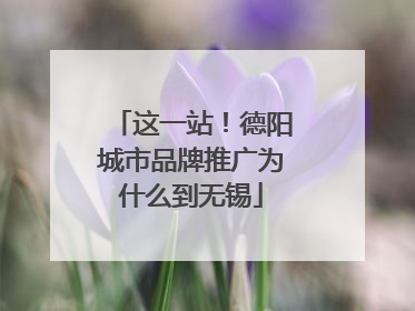 这一站！德阳城市品牌推广为什么到无锡