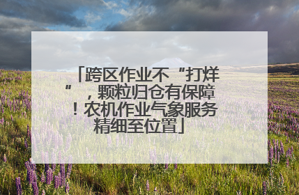 跨区作业不“打烊”，颗粒归仓有保障！农机作业气象服务精细至位置