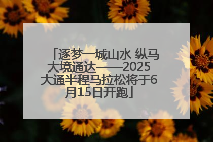 逐梦一城山水 纵马大境通达——2025大通半程马拉松将于6月15日开跑