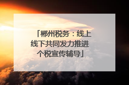 郴州税务：线上线下共同发力推进个税宣传辅导