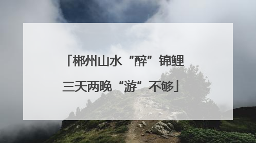 郴州山水“醉”锦鲤 三天两晚“游”不够