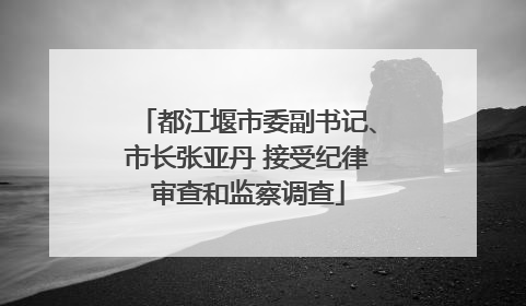 都江堰市委副书记、市长张亚丹 接受纪律审查和监察调查