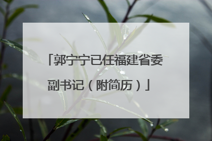 郭宁宁已任福建省委副书记（附简历）