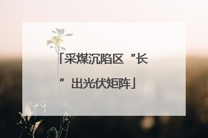 采煤沉陷区“长”出光伏矩阵