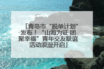 青岛市“脱单计划”发布！“山海为证 团聚幸福”青年交友联谊活动浪漫开启