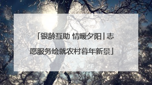 银龄互助 情暖夕阳│志愿服务绘就农村暮年新景