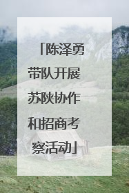陈泽勇带队开展苏陕协作和招商考察活动