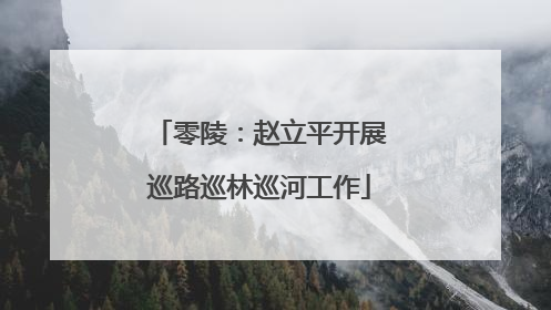 零陵：赵立平开展巡路巡林巡河工作