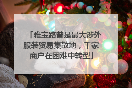 雅宝路曾是最大涉外服装贸易集散地，千家商户在困难中转型