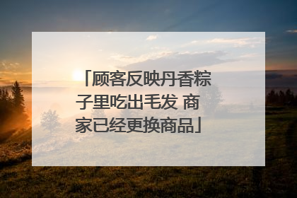 顾客反映丹香粽子里吃出毛发 商家已经更换商品