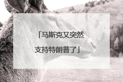 马斯克又突然支持特朗普了