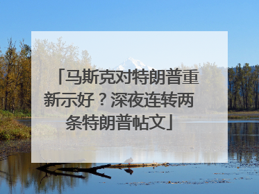 马斯克对特朗普重新示好？深夜连转两条特朗普帖文