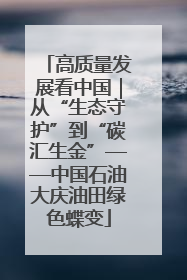 高质量发展看中国｜从“生态守护”到“碳汇生金”——中国石油大庆油田绿色蝶变