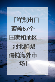 鲜梨出口覆盖67个国家和地区 河北鲜梨俏销海外市场