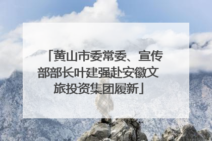 黄山市委常委、宣传部部长叶建强赴安徽文旅投资集团履新