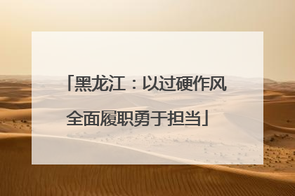 黑龙江：以过硬作风全面履职勇于担当