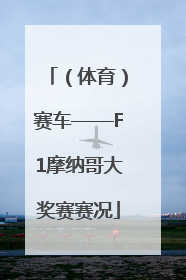 （体育）赛车——F1摩纳哥大奖赛赛况