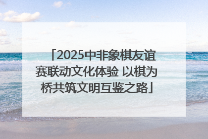 2025中非象棋友谊赛联动文化体验 以棋为桥共筑文明互鉴之路